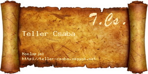 Teller Csaba névjegykártya